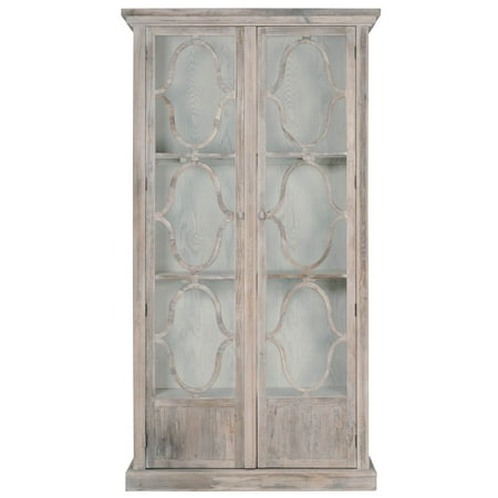 gray manor arnold cream wood and glass display cabinet - walmart
