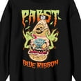 thumbnail image 2 of Pabst Blue Ribbon Beer Bottle Monster Crew Neck Long Sleeve Black Adult Sweatshirt-Medium, 2 of 4