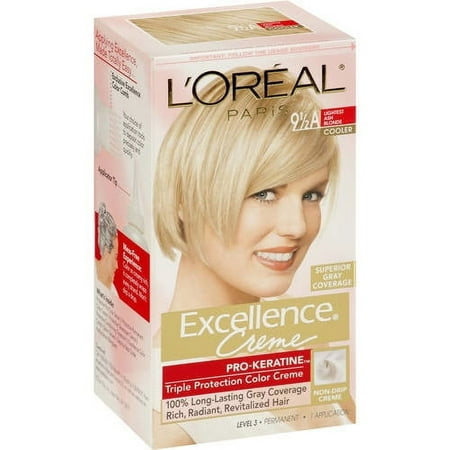 L'Oreal Paris Excellence Creme Permanent Triple Protection Hair Color, 9.5 A Lightest Ash Blonde, 1 kit