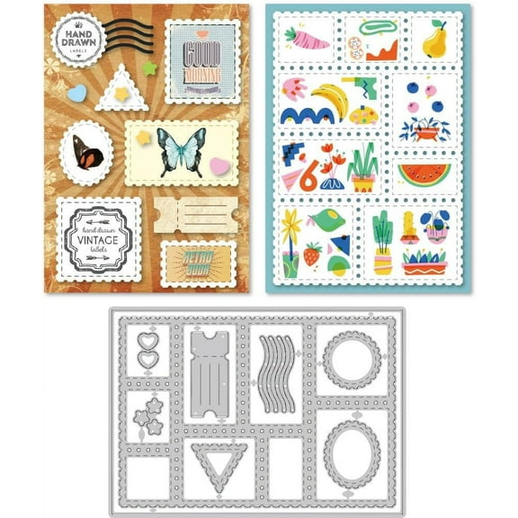 Stamp Frame Die Cuts for Card Making Regular Form Carbon Steel Die Cuts Cutting Dies Frame Stencils Scrapbooking Embossing Template Dies for Crafting Photo Album Embossing Invitation