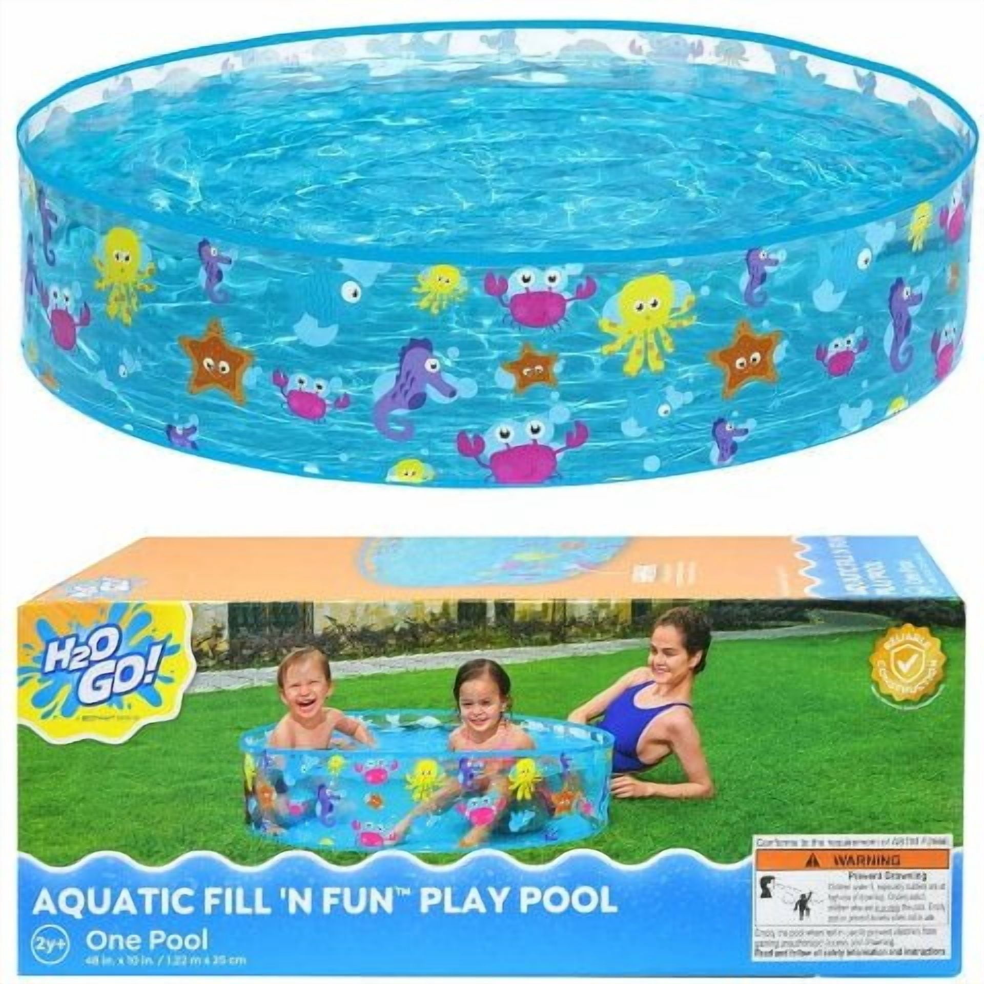 (2 pack) Fill-N-Fun Paddling Pool - 48 x 10 Inches, Blue