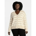 thumbnail image 2 of Terra & Sky Women's Plus Size Boyfriend Cardigan with Long Sleeves, Midweight, Size 0X-5X, 2 of 6