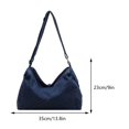 thumbnail image 2 of Bolso Hobo Elegante para Mujer Bolso Compras Gran Capacidad Mezclilla Color Sólido (azul Oscuro), 2 of 8