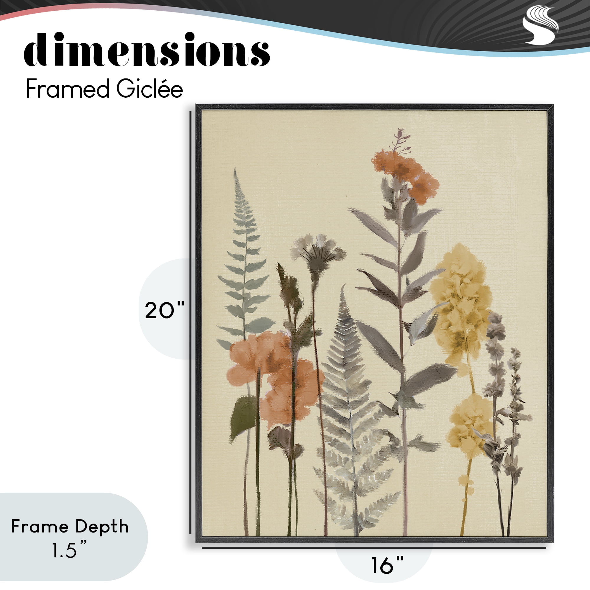 Stupell Industries Fall Botanicals Fresh Ferns Black Framed Giclee Art, design by Elizabeth Medley