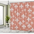thumbnail image 4 of Ambesonne Fleur De Lis Shower Curtain, Lily Pattern Classic, 69"Wx84"L, Dark Salmon, 4 of 4