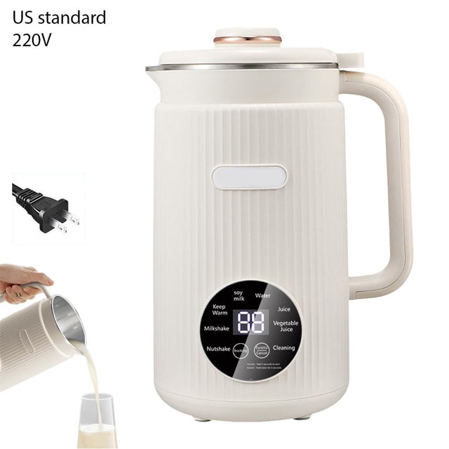 Nut Milk Maker, Soy Milk Maker Programmable Blender with Digital DisplayStainless Steel Blades Auto Cleaning H Keep Warm Function for Home, Office, Healthy Drinks
