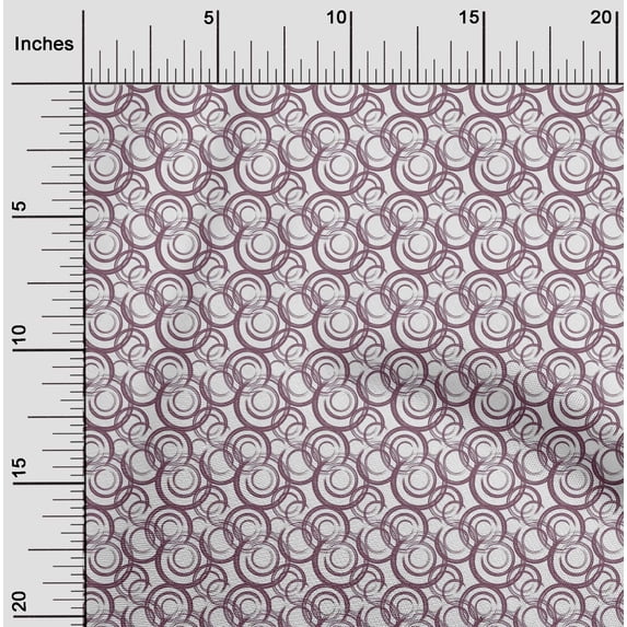 oneOone Cotton Cambric Wine Fabric Circles Geometric Fabric For Sewing Printed Craft Fabric By The Yard 56 Inch Wide