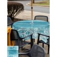 thumbnail image 5 of Outdoor Tablecloth with Umbrella Hole for Patio/Picnic/Party/Camping, Teal Coastal Waterproof Table Cloth Square Cover Washable, Summer Ocean Sea Ombre Starfish Corals (54"x 54"), 5 of 8