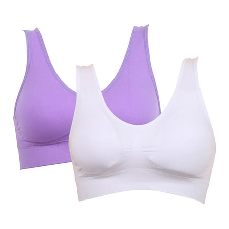

Wuffmeow Women s 2-Pack Light-Support Seamless Sports Bras Size XL