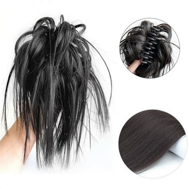 Fiudx Ampliamente Repollo, Coleta Sintética y Resistente Al Calórico, Moño Despeinado, Peinado Ondulado para Novias, Uso Diario En Fiestas de Graduación, para Mujeres y Niñas, Diseño Ideal para Viaje