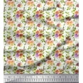 thumbnail image 1 of Soimoi Green Cotton Voile Fabric Leaves & Rose Flower Print Fabric by Yard 42 Inch Wide, 1 of 1