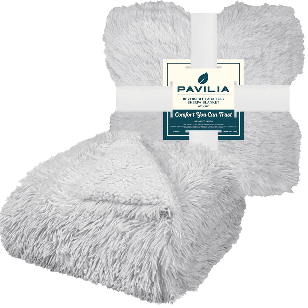 PAVILIA Soft Fluffy Faux Fur Throw Blanket, Twin Cream Beige Ivory, Shaggy  Furry Warm Sherpa Blanket Fleece Throw for Bed, Sofa, Couch, Decorative Fuzzy  Plush Comfy Thick Throw Blanket, 60x80 Inches 