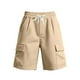 thumbnail image 2 of pstuiky Pantalones cortos de gimnasio para hombre, Pantalones cortos de lino de verano para hombre, de color liso, con cintura elástica y bolsillo con cordón., 2 of 6