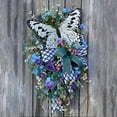 thumbnail image 2 of Butterfly Summer Wreaths for Front Door Spring Summer Butterflies Decor Welcome Sign Summer Wreath,1 x Rose Butterfly Door Knocker, 2 of 8