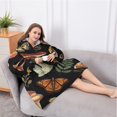 thumbnail image 5 of Oversized Wearable Blanket Hoodie,Red Mushroom Butterfly Black Pattern Sherpa Blanket Hoodie with Super Pockets,Super Warm Fuzzy Pullover for Women & Men, 5 of 6