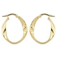 thumbnail image 2 of KoolJewelry 10k Yellow Gold High Polish and Diamond-cut Twist Hoop Earrings, 2 of 4