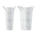 thumbnail image 4 of jifeng 4 Pieces French Floral Bucket Container Pots for Deck White, 4 of 9