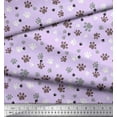 thumbnail image 2 of Soimoi Purple Georgette Viscose Fabric Paw Dog Printed Craft Fabric by the Yard 42 Inch Wide, 2 of 3