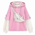 thumbnail image 1 of Sudadera con capucha de anime con diseño de oso estético Harajuku para mujer, estilo coreano Kawaii, ropa de calle de cuello redondo, ropa Kpop de otoño e invierno, tops beige, 1 of 5