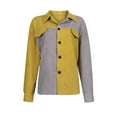 thumbnail image 3 of Ladies Corduroy Buttoned Cardigan Long Sleeve Lapel Loose Splicing Shirt Jacket, 3 of 6