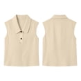 thumbnail image 3 of Lzobxe Tank Tops for Women Sleeveless Button down Blouses Solid Casual Loose V Neck for Work,Size S-3XL, 3 of 6