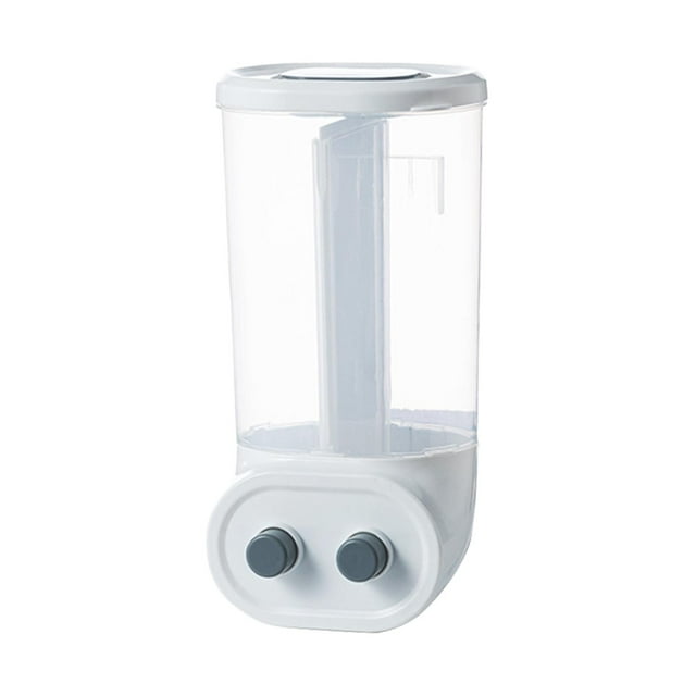 kurtrusly 1/2/3 Wall-Mounted Dry Food Storage Dispenser Convenient Rice Box Candy Organizer White 2 Grid 1 Pc