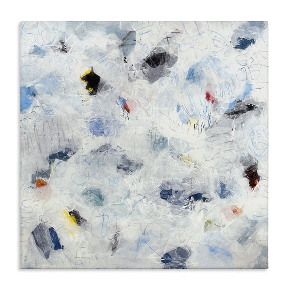 Stupell Industries Modern Subtle Scribbles over Abstract Canvas Art, 17 x 17, by Jeff Iorillo
