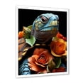 thumbnail image 2 of Designart "Turtle's Haven Floral Harbor Scene" Animals Framed Wall Art - Coastal Orange Coastal Animal Living Room Framed Canvas Art, 2 of 6