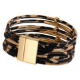 thumbnail image 4 of Pulsera de leopardo para mujer, fácil de usar, brazalete versátil, pulsera envolvente de cuero sintético. Café leopardo, 4 of 9