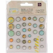 Lady Bird Metal & Epoxy Brads, 32/pkg