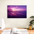 thumbnail image 3 of Elephant Stock Purple Beach Wall Art - Horizontal Canvas Wall Art - Living Room Wall Decor - Beach Canvas - Purple And Pink Decor - 12" x 8", 3 of 8