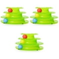 thumbnail image 3 of 3pcs Cat Toy Three Layers Pet Toys Intelligence Crazy Play Ball Tray Cat Toy (Green), 3 of 8