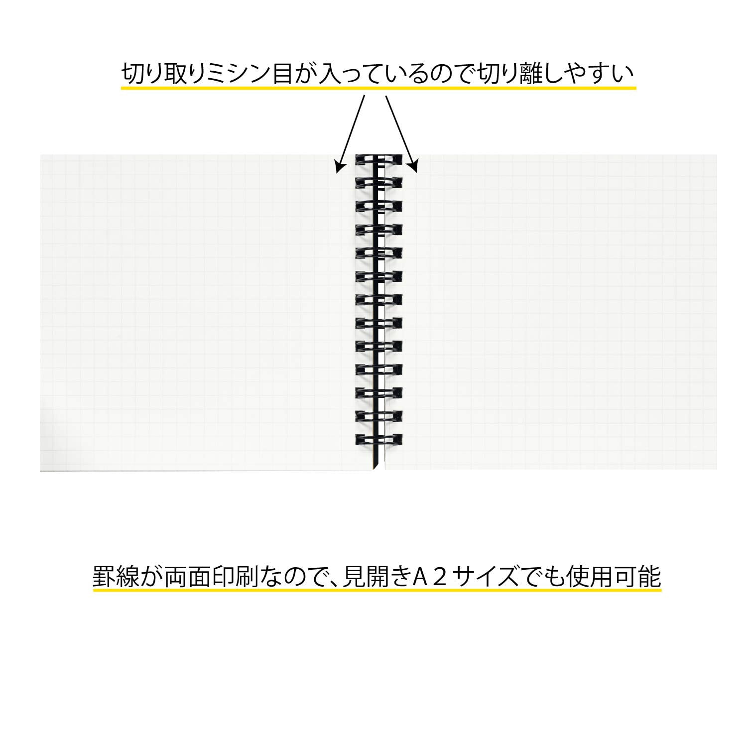 Maruman MNEMOSYNE Notebook 12.2 x 16.5 Inches (Horizontal A3), 5mm-squared, 70 Sheets (N167)