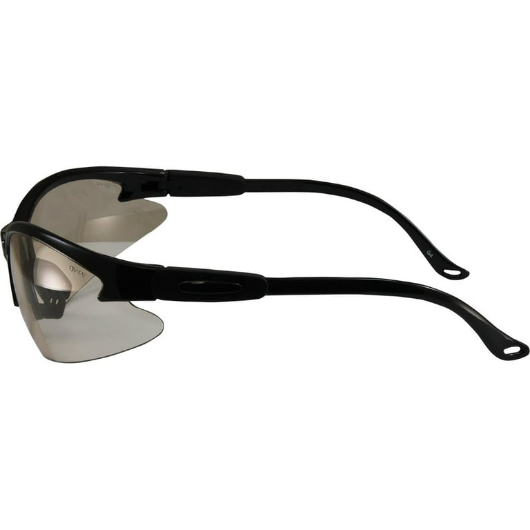 Global Vision Cougar 24 Motorcycle Safety Sunglasses Black Frames Transform  Clear to Smoke Lens 