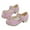 Pink, variant on Zanarzt Little Kids Mary Jane Shoes Girls Dress Shoes Toddler Flower Girl Low Heels Mary Jane Flat for School Wedding(Little/Big Kid) Gold,US 12