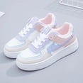 thumbnail image 1 of Espadrilles Blanches pour Femmes Chaussures de Tennis Blanches Roses Décontractées Adorables pour Femmes Étudiantes Bleues Plateforme Basse Chaussures Vulcanisées pour Dames, 1 of 16