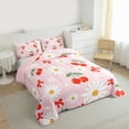 thumbnail image 3 of Castle Fairy Boys Girls Floral Daisy Bedding Comforter Set 2pcs,Kawaii Red Cherry Twin Comforter Sets Microfiber,Cartoon Ribbon Bow Knot Breathable Bedding Set,Microfiber Bedroom Decor,Reversible, 3 of 8