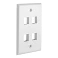 thumbnail image 1 of Placa de pared CMPLE de 4 puertos con inserto de gato Keystone blanco, 1 of 4