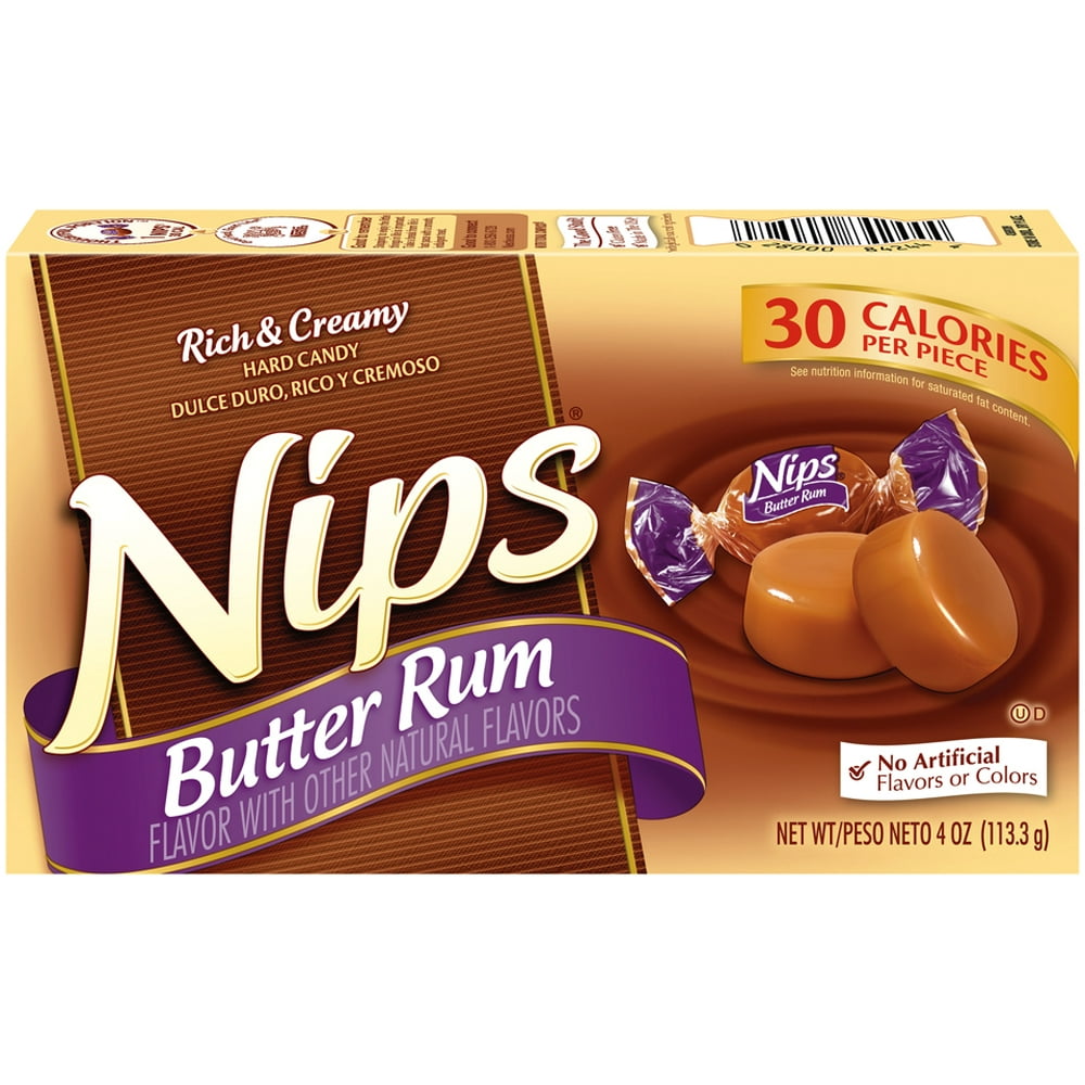 Nips Butter Rum Hard Candy 4 Oz.