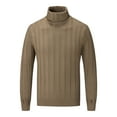 thumbnail image 2 of Dxzfnsa Mens Casual Sweater Mock Turtleneck T-Shirts Long Sleeve Thermal Stretchy Pullover Basic Lightweight Undershirt Sweater Tops M-3XL, 2 of 9