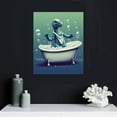 thumbnail image 4 of JRXY  Cartoon Tyrannosaurus Rex Bathroom Decoration Poster Unique Modern Canvas Wall Art Maximalist Aesthetic Decor Bedroom Kitchen Dorm Home Decorations  12x16 in, 4 of 4