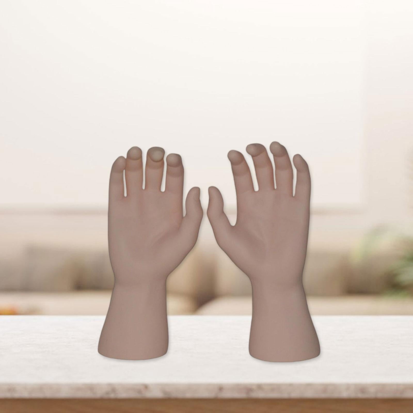 Dualoai Male Hand Models Decorative Easy to Clean Maintain PVC Human Hand Mannequins Skin Color