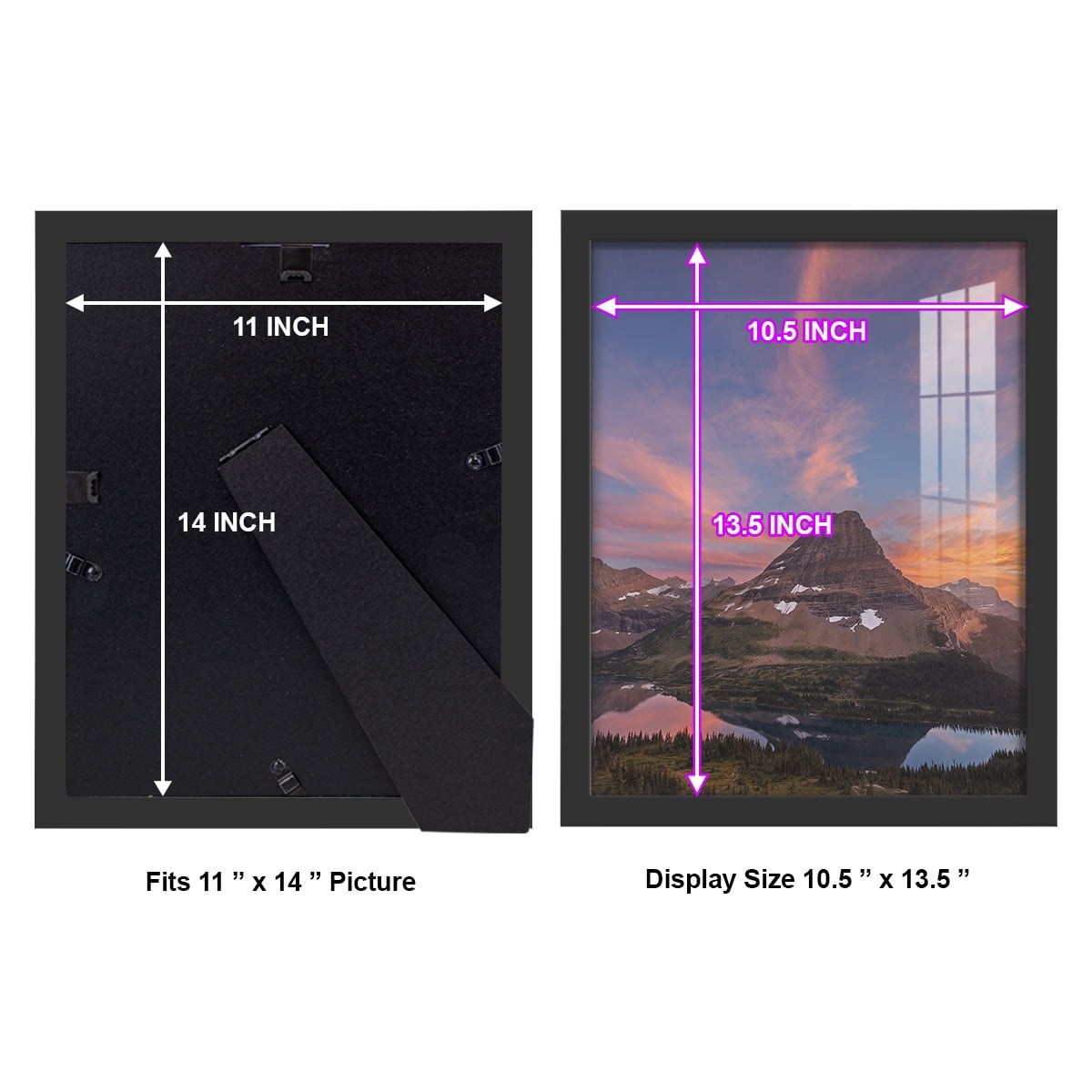 Modern 11 in. x 14 in. Black Picture Frame (Set of 4)