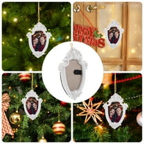 FUTUREORYY 1Pack Christmas Frame Diy Resin 3D Christmas Tree Wall Hanging Photo Frame 4.83X3.34X0.47in White