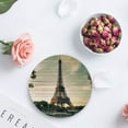 thumbnail image 4 of RYLABLUE Paris France Decor Eiffel Tower Set of 8 Round Coaster for Drinks, Absorbent Ceramic Stone Coasters Cup Mat with Cork Base for Home Kitchen Room Coffee Table Bar Decor, 4 of 5