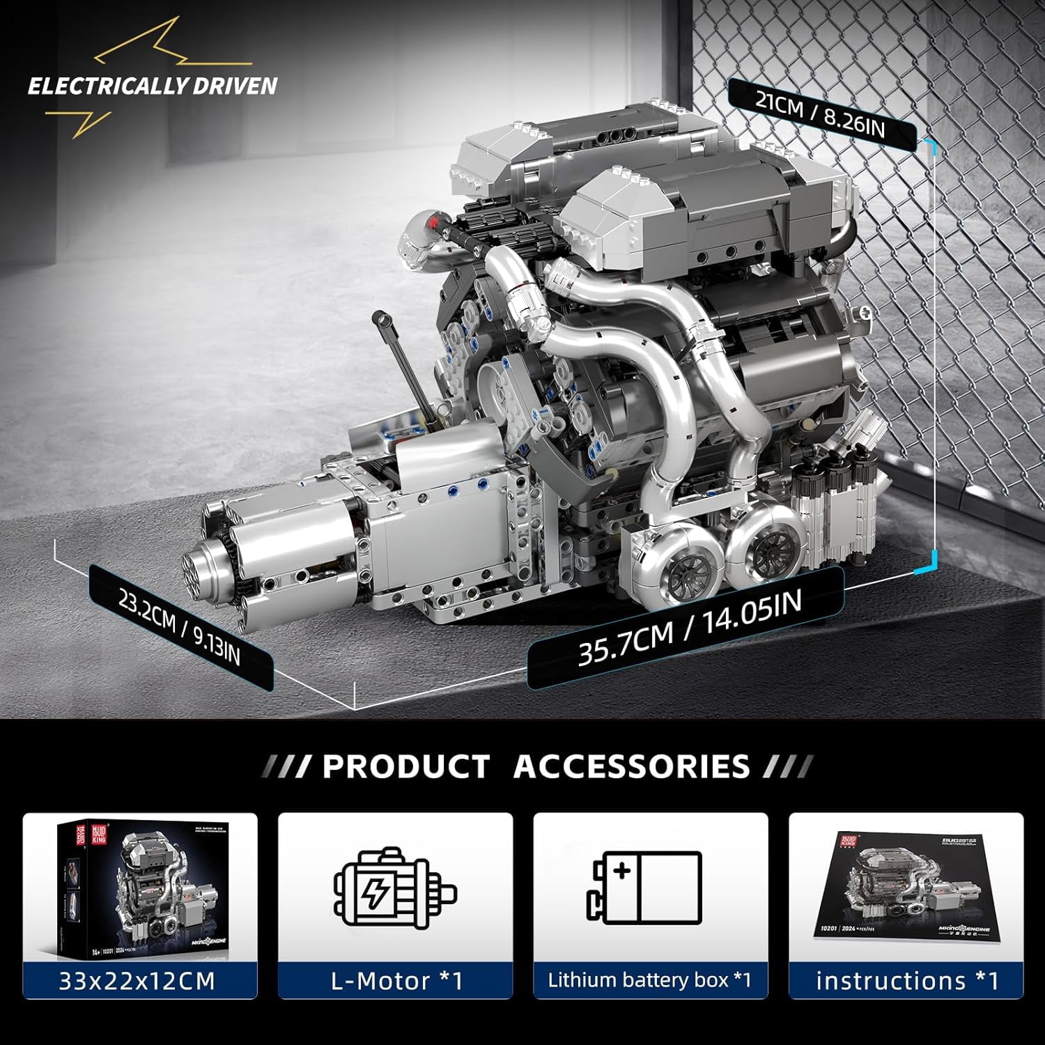 Engine Building Kit for Adults, MOC W16 Engine Model Toy for Display, STEM Car Engine Building Project for Adult (2024 PCS)