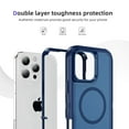 thumbnail image 3 of Dteck for iPhone 16 Pro Max Case with Camera Lens Protector, Compatible with MagSafe, Magnetic Heavy Duty Drop Protection Rugged Shockproof Touch Durable Phone Case with Invisible Kickstand 6.9",Blue, 3 of 7