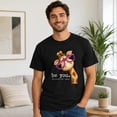 thumbnail image 3 of Giraffe Graphic T-Shirt, Be You Quote Tee, Short Sleeve Crew Neck Unisex Cotton Blend Top, 3 of 9