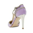 thumbnail image 3 of XYD Women Elegant T-strap Thin High Heel Buckle Pumps Pointed Closed Toe D'Orsay Sandals Party Evening Shoes Size 16 Purple, 3 of 4