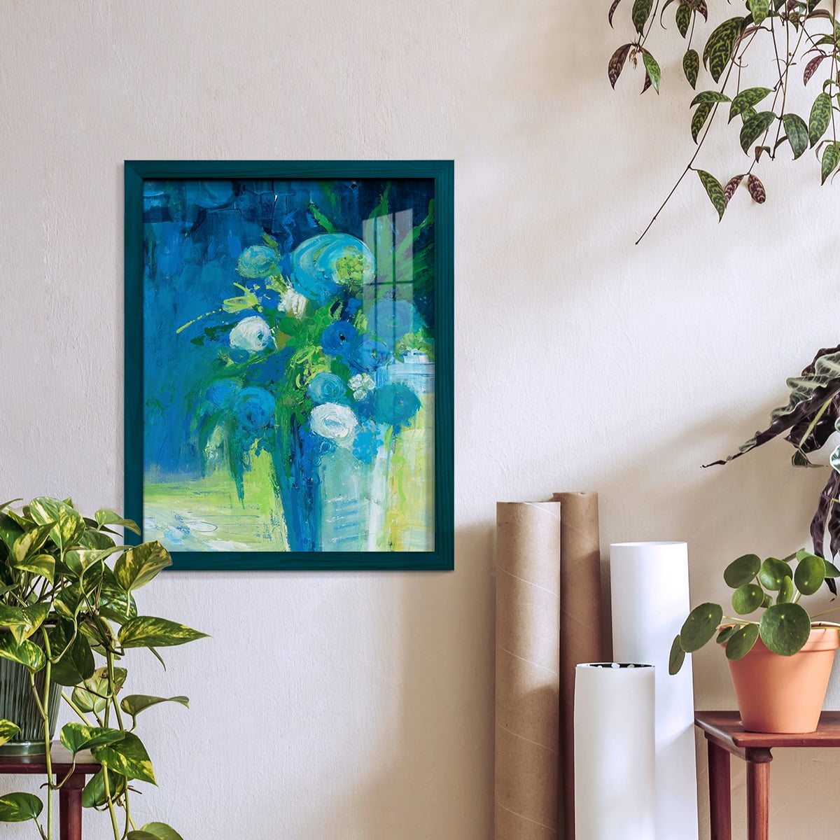 Literal Imaginings -Framed Print w/glass-Ocean Blue